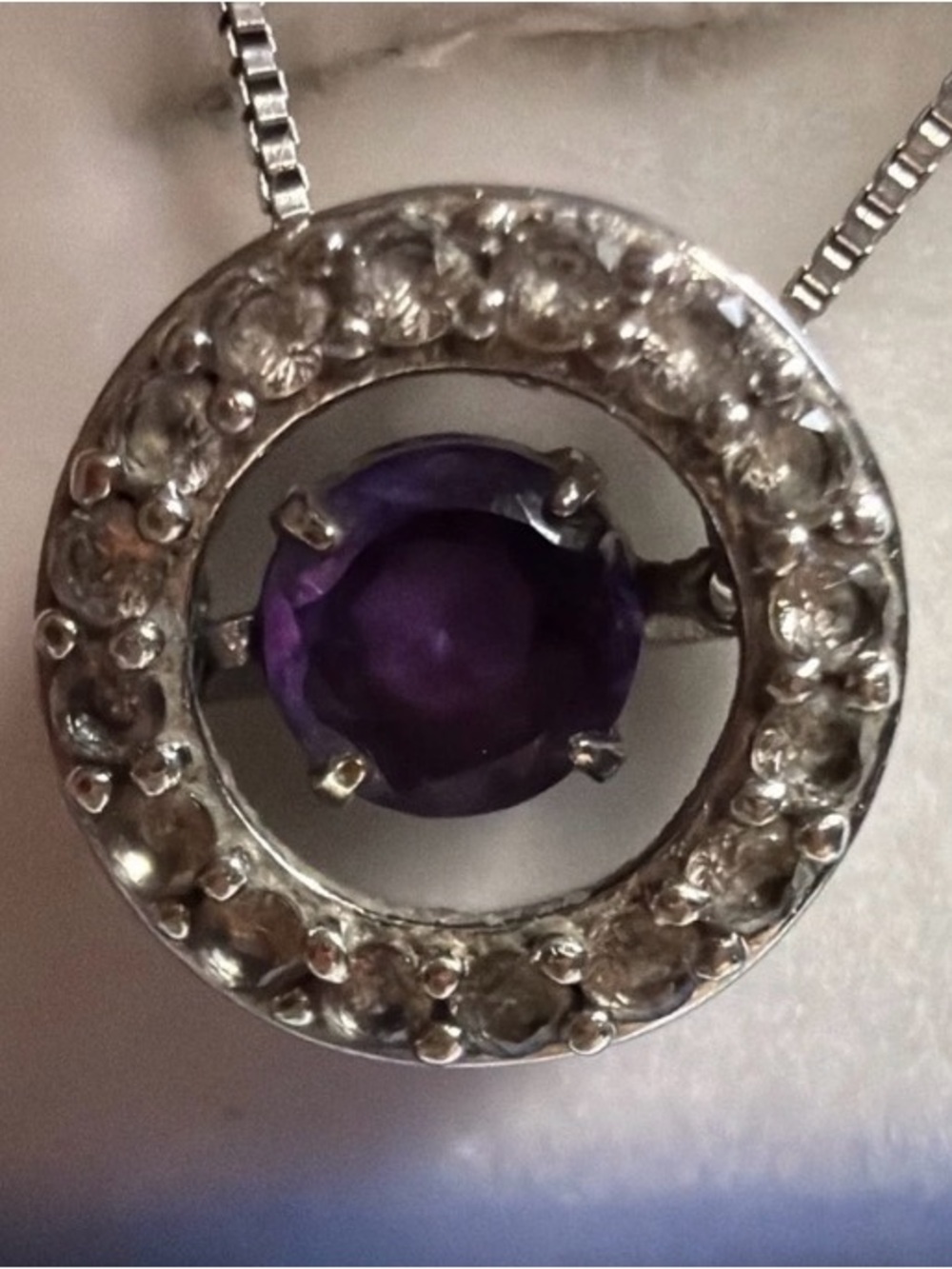 Kay Jewelers Sterling Silver Necklace with Purple Center Stone